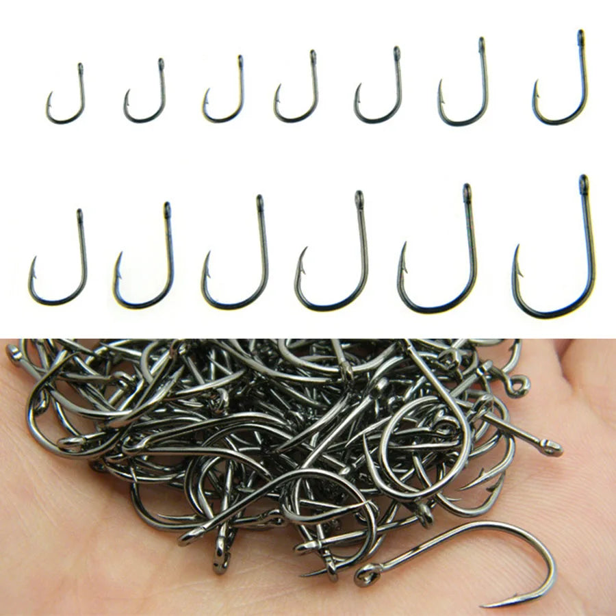 Box 100pcs Stell Fishing Hooks