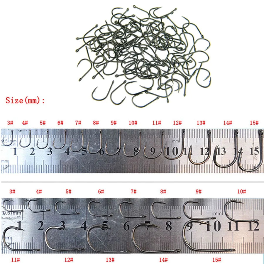 Box 100pcs Stell Fishing Hooks