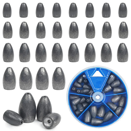 29PCS Bullet Fishing Weight Sinkers Kit