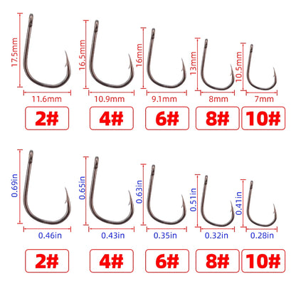 HIRISI Box 50pcs Fishing Hooks