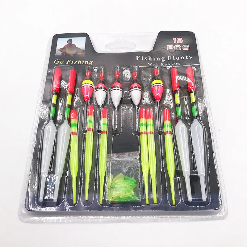 Full Set (15Pcs) Fishing Floats