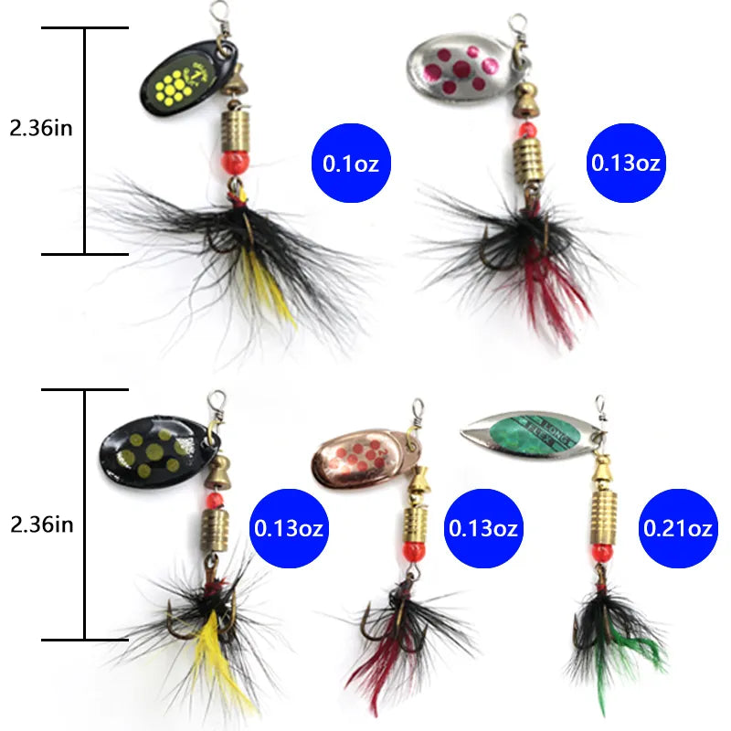 Metal Spoon Spinner Fishing Lure 10pcs