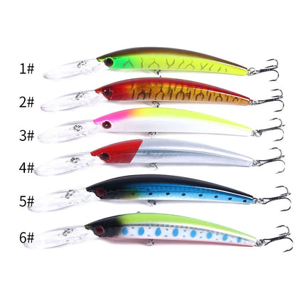 6Pcs/Set Laser Minnow Fishing Lure