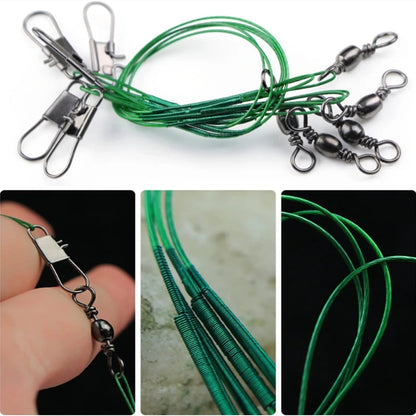 Fishing Line Steel Wire Leader with Swivel Snaps