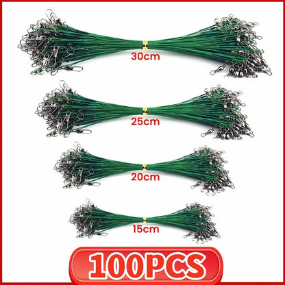 Fishing Line Steel Wire Leader with Swivel Snaps