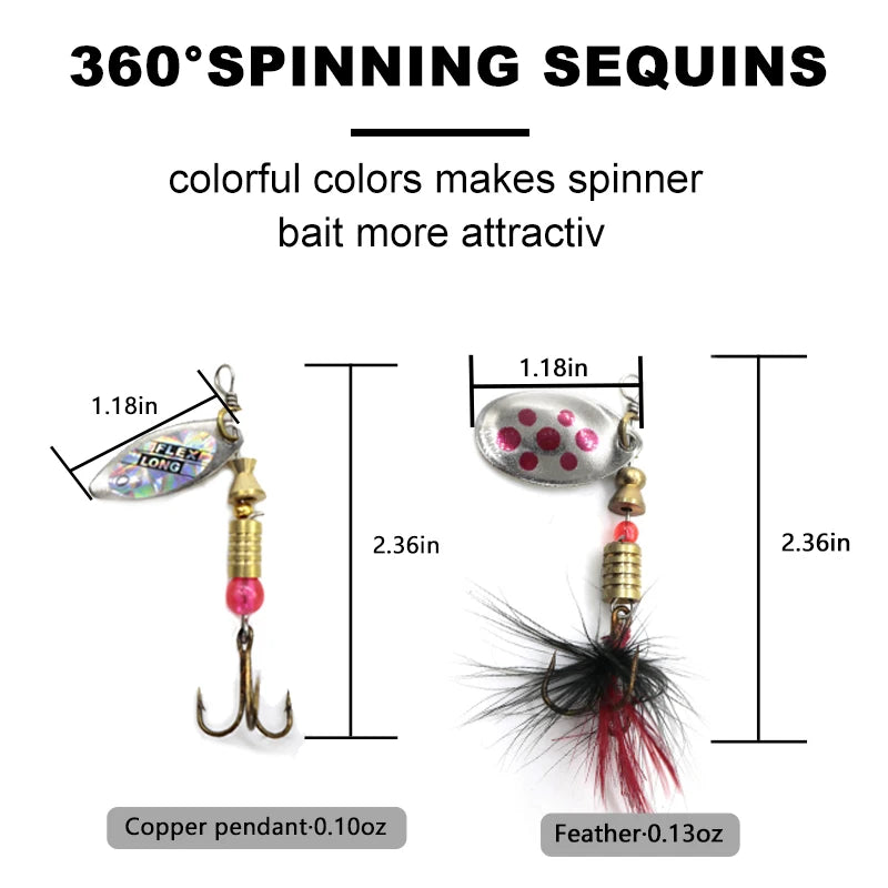 Metal Spoon Spinner Fishing Lure 10pcs