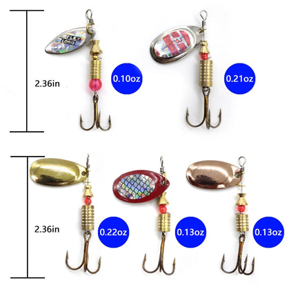 Metal Spoon Spinner Fishing Lure 10pcs